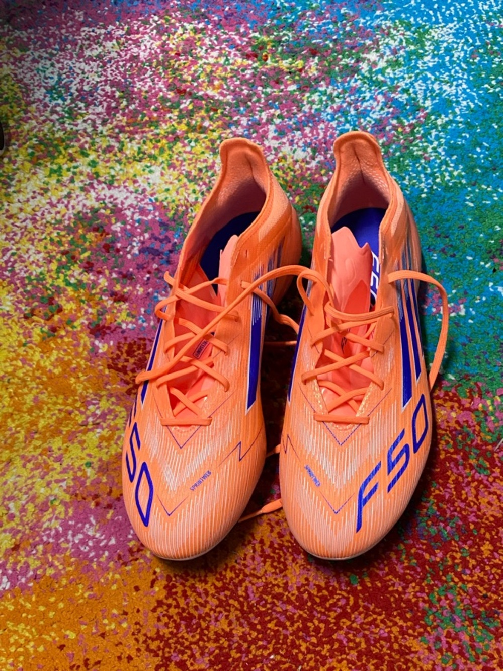 adidas F50 Elite Orange and Blue Men's Soccer Cleats